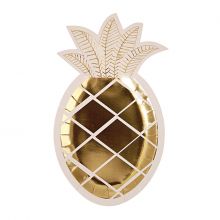 Pappteller Ananas Gold 