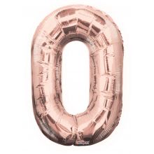 Folienballon Zahl 0 rose gold