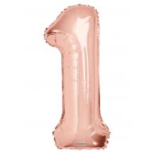 Folienballon Zahl 1 rose gold