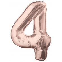 Folienballon Zahl 4 rose gold