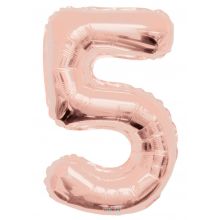 Folienballon Zahl 5 rose gold