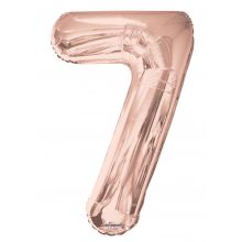 Folienballon Zahl 7 rose gold