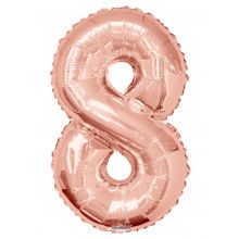 Folienballon Zahl 8 rose gold