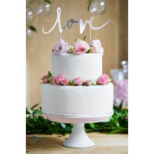 Caketopper Love silber