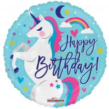 Folienballon Happy Birthday Einhorn