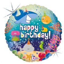 Folienballon Happy Birthday, Ozean